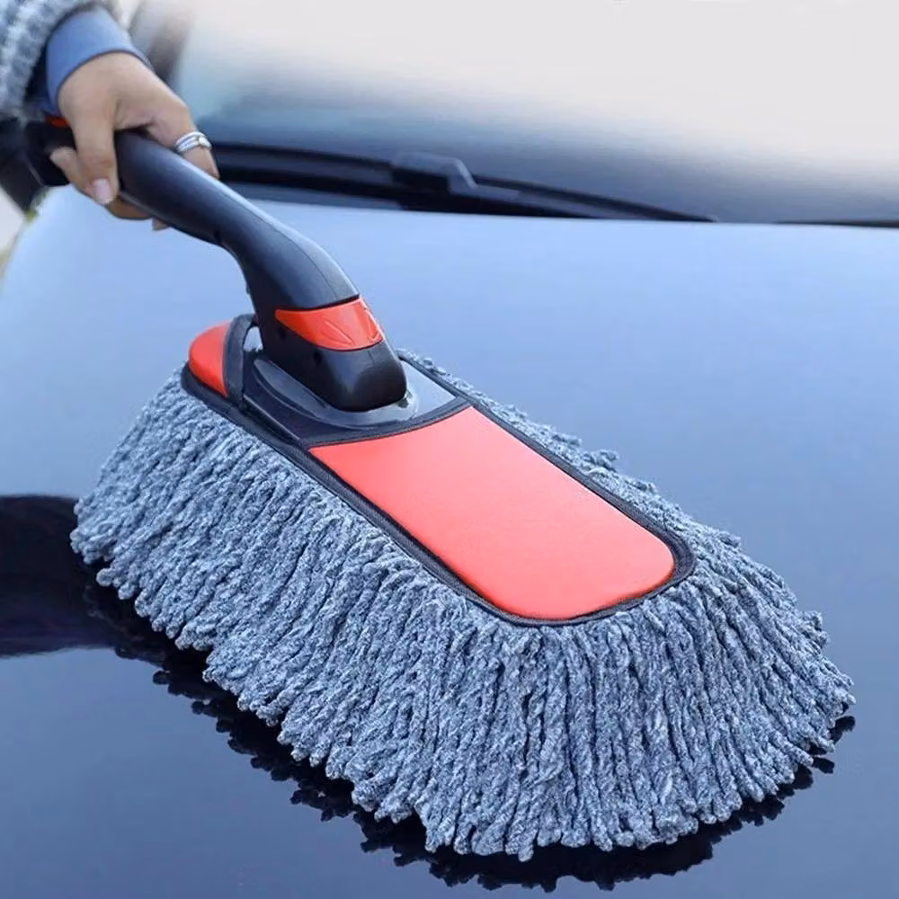 VOGREX Extendable Soft Car Wash Mop and Window Cleaner with Telescopic Handle in Red – 4