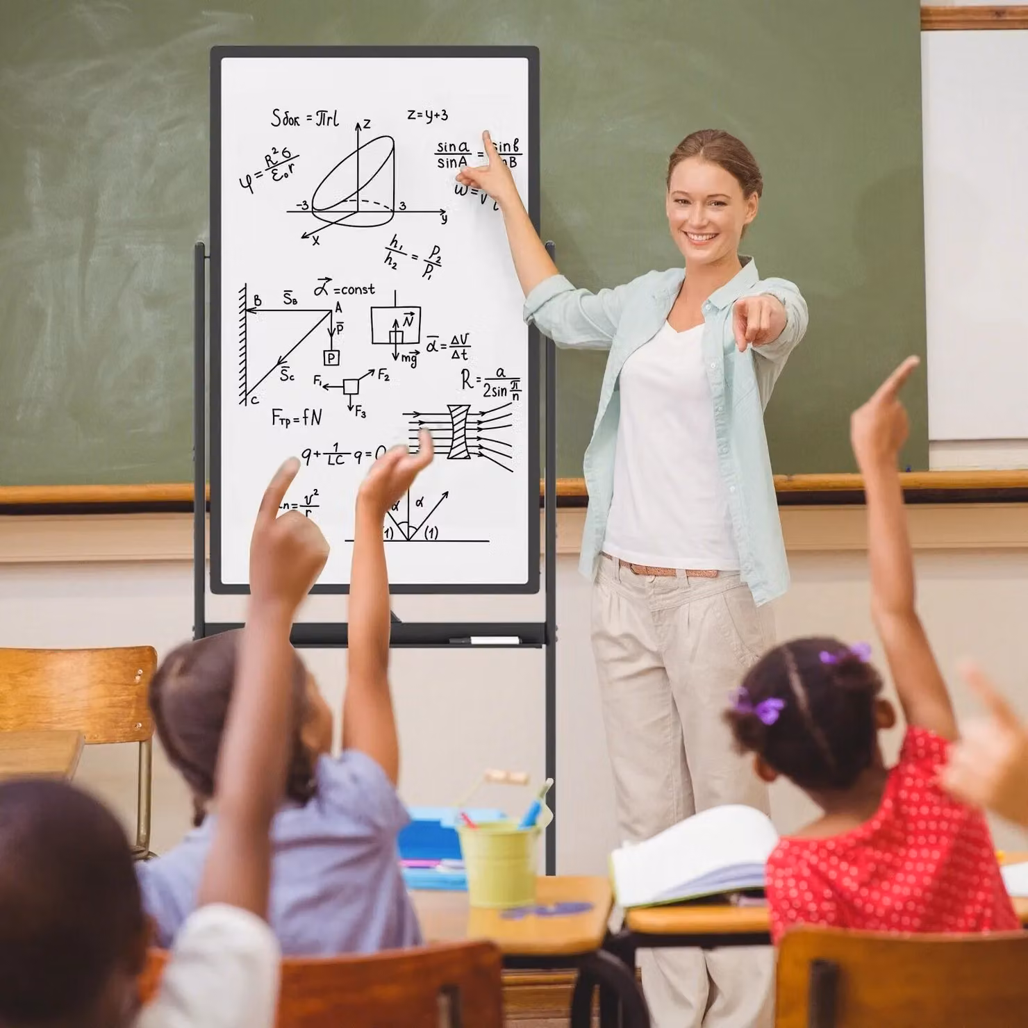 Costway Double-Sided Magnetic Mobile Whiteboard with Marker in Black – 5