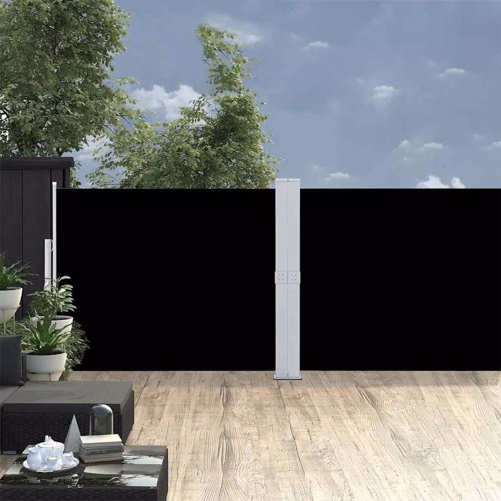 Berkfield Home Patio Retractable Side Awning in Black, W: 1200 cm, H: 140 cm – 2
