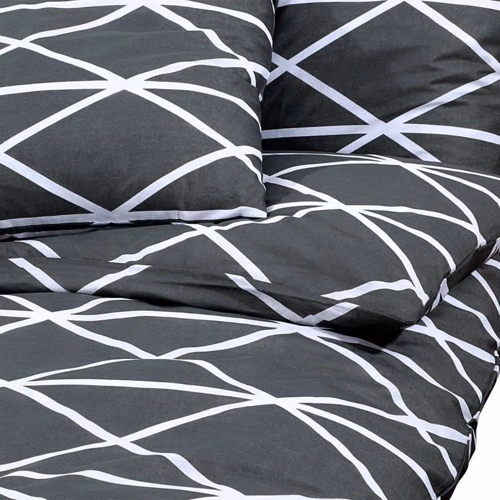 Berkfield Home Grey Cotton Duvet Cover and Pillowcase Set, W: 135 cm, H: 200 cm – 3