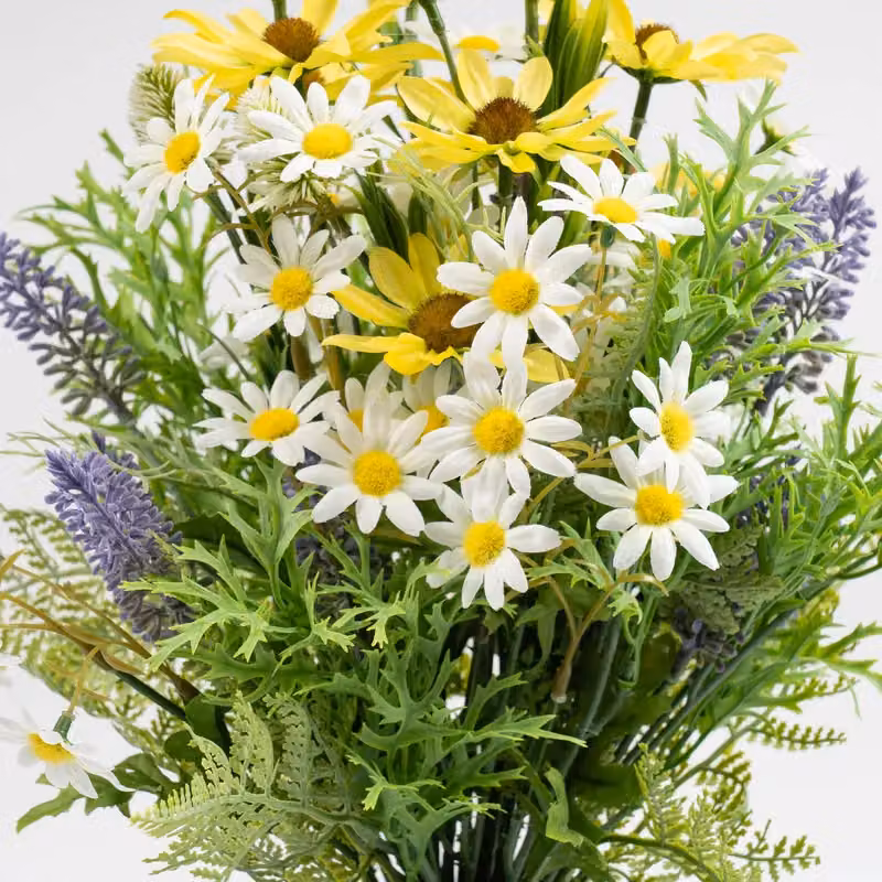 Scottish Everlastings Ltd Mixed Floral Bouquet in a Black and Yellow Vase, Height: 52 cm, Vase Height: 23.5 cm – 2