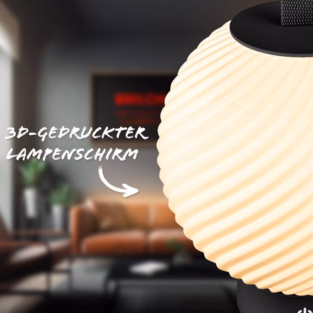 Briloner Black Rechargeable Dimmable LED Table Lamp with Touch Control and Warm White Light, IP44 Rated, H 25 cm x W 18 cm – 5