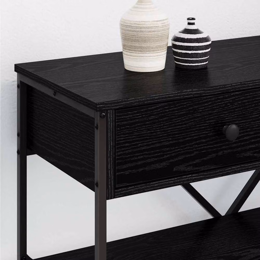 Berkfield Home Traditional Console Table in Black Oak, W/D/H: 75 x 34.5 x 75 cm – 4