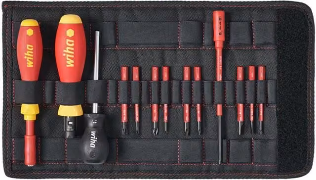 Wiha TorqueVario-S 14 Piece Electric Screwdriver Set, Red