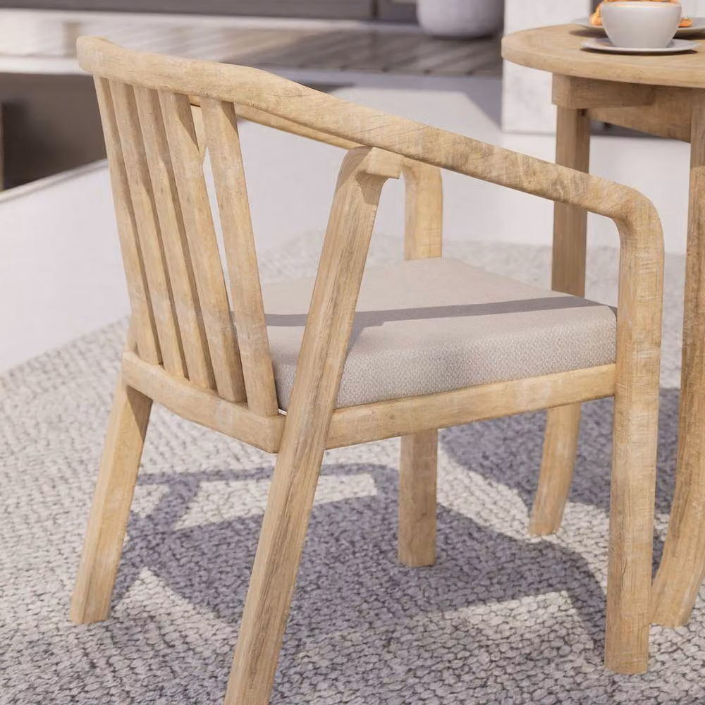 Royalcraft RIVEN Modern Acacia Wood Dining Chairs, Set of 4, Beige – 2