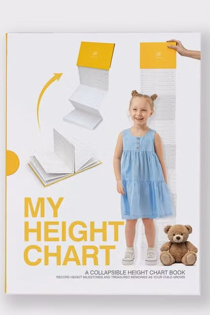Suck UK My Height Chart Book for Children in Yellow