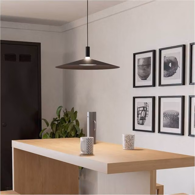Loops Modern Black LED Pendant Ceiling Light with Included Bulb – 1