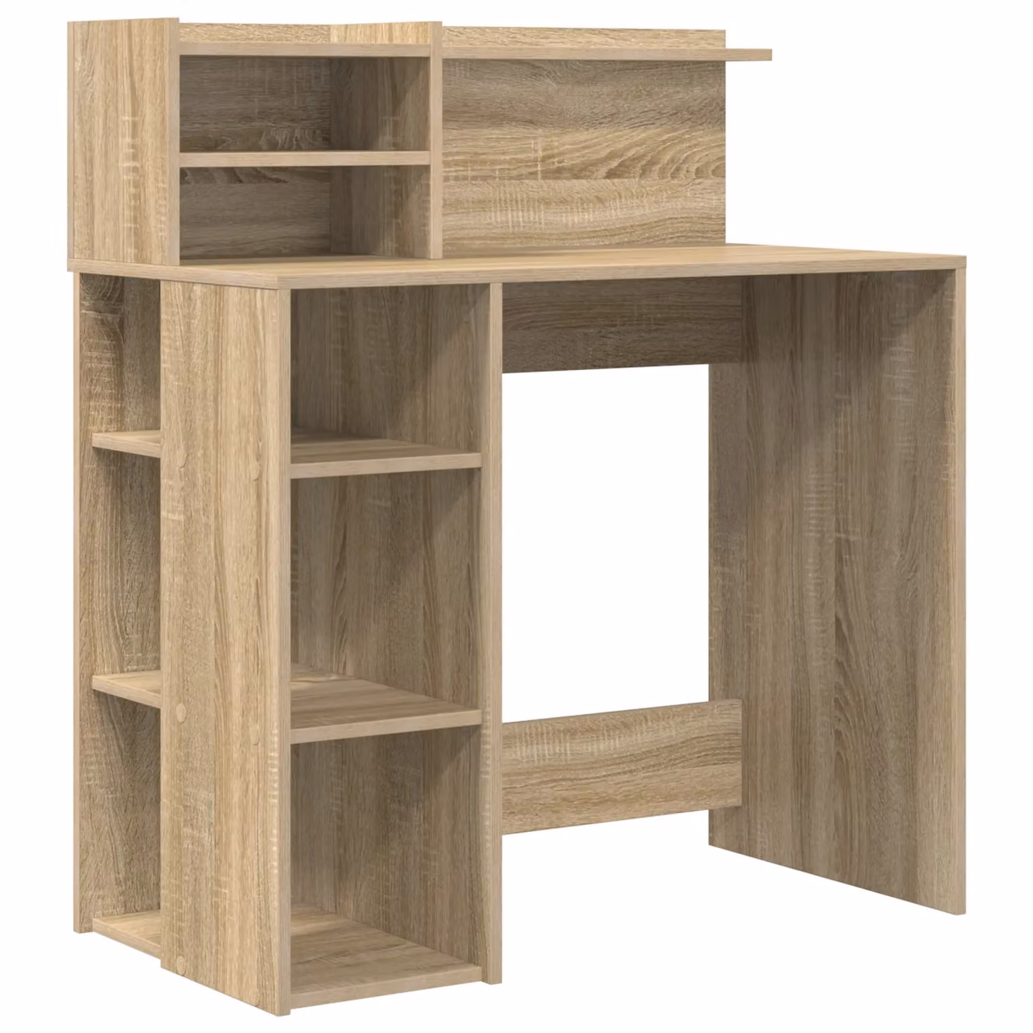 Berkfield Modern Writing Desk with Storage in Sonoma Oak, W/D/H: 90 x 48 x 101.5 cm – 2