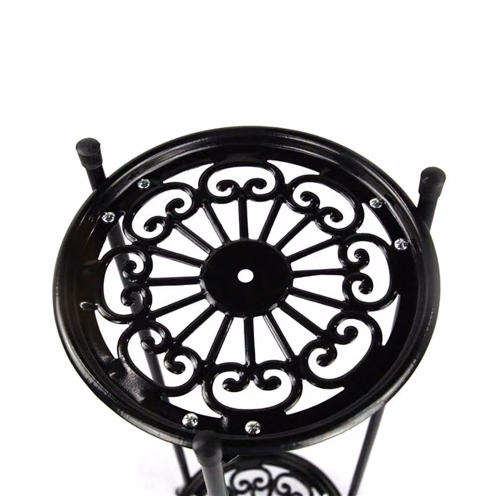 FORGEVIO 2 Tier Metal Plant Stand and Flower Pot Rack in Black, W/D/H: 50 x 30 x 100 cm – 5