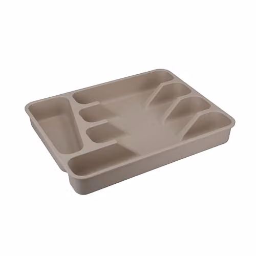 KitchenCraft Natural Elements Bamboo Fibre Cutlery Organiser Tray, Grey, W: 33 cm, D: 25.5 cm, H: 5 cm