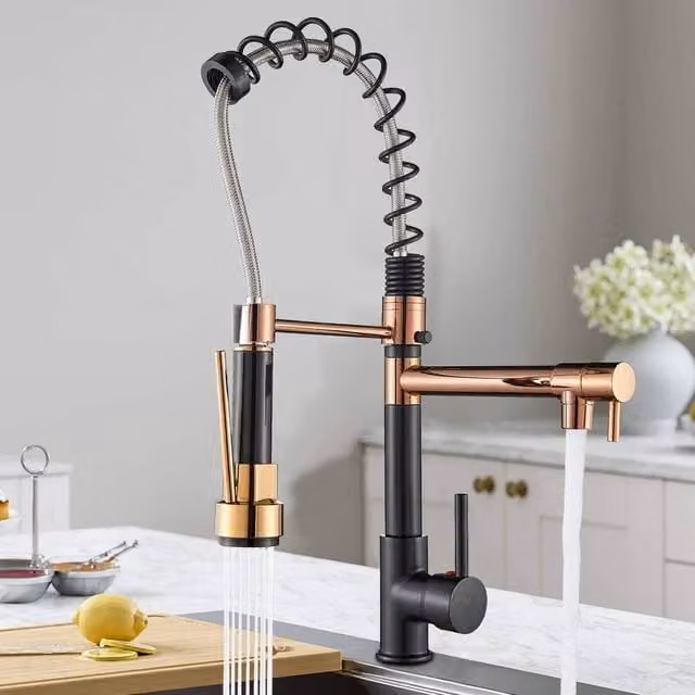 EONLION Matt Black Single Lever Kitchen Mixer Tap with Pull Out Spray Head