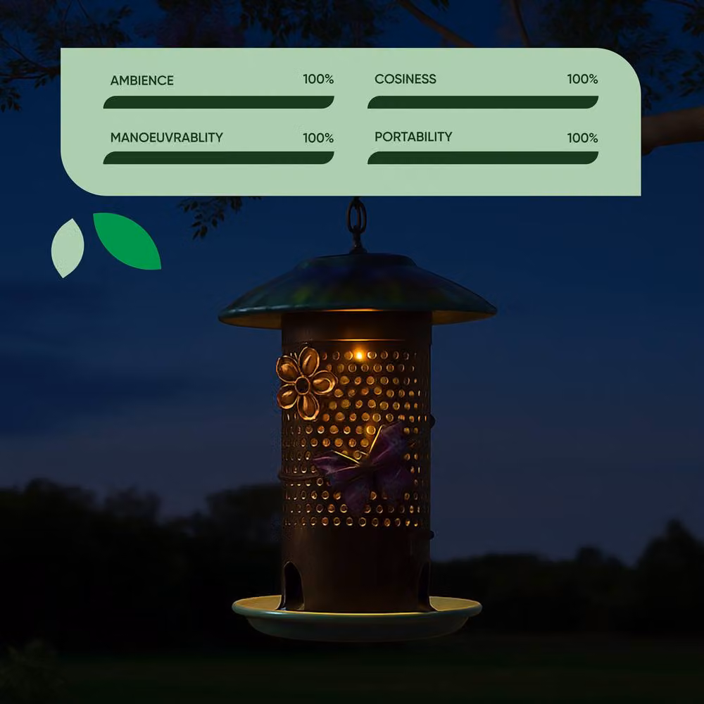 Gardenwize Solar Hanging Bird Feeder with Multicolour LED Light and Dusk Sensor – 4