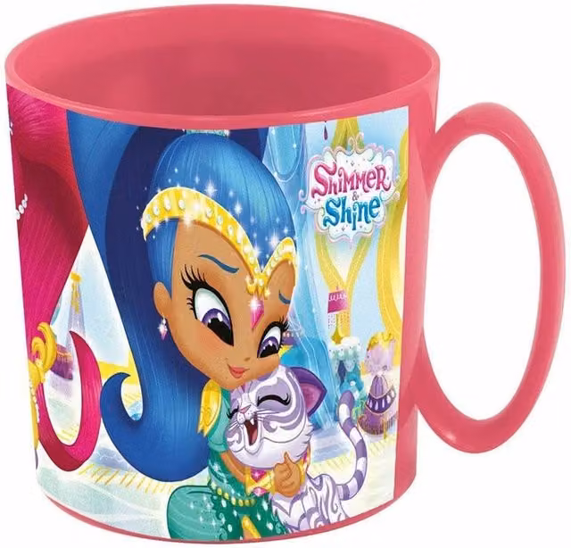 Official Shimmer and Shine Licenced Micro Mug, 390 ml, Pink and Multicolour Melamine