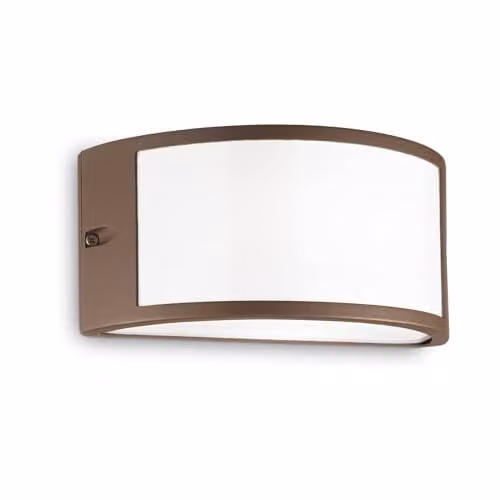 Netlighting Ideal Lux Rex 1 Light Modern Outdoor Wall Light, Brown, H: 25.0 cm, W: 13.0 cm, D: 12.0 cm, IP44 – 1