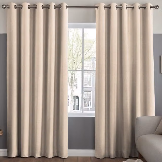 Simply Collection Mika Made to Measure Blackout Eyelet Curtain Panel in Beige