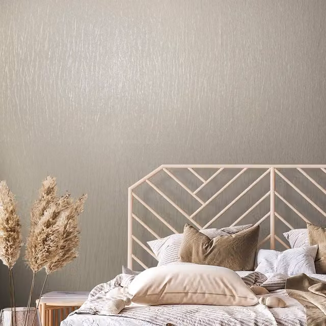 Galerie Industrial Effects Pearlescent Abstract Striped Wallpaper in Beige and Yellow