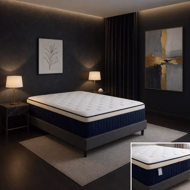 KDMD Windermere Soul Medium Firm Euro Top King Size Hybrid Mattress in White, W/D/H: 180 x 200 x 32 cm – 1