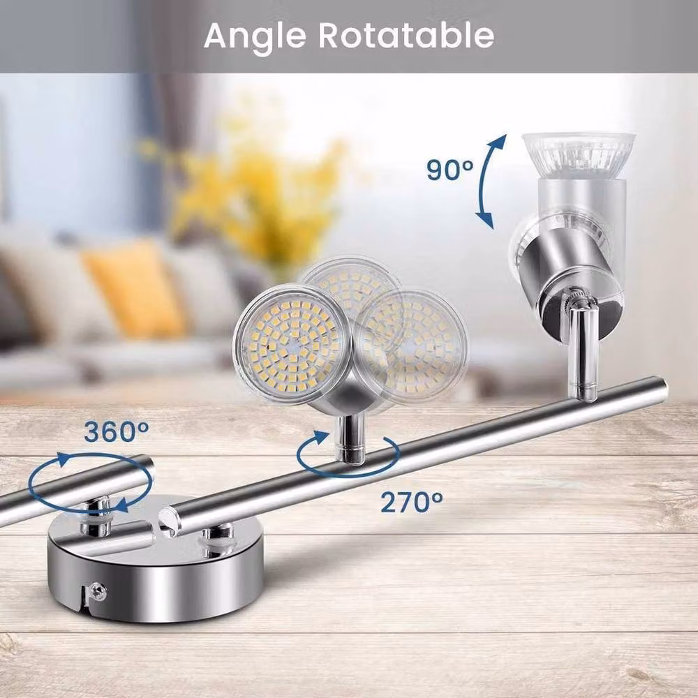 NESTLUNE 4 Way Adjustable Ceiling Spotlight in Silver for Kitchen or Bar – 2