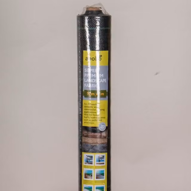 Apollo Black Plastic Landscape Fabric for Weed Control and Lawn Maintenance
