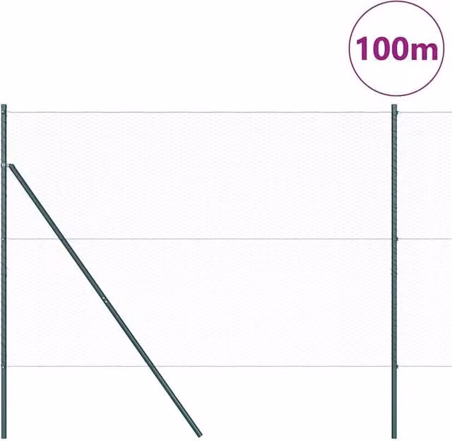 Berkfield Home Grey PVC Coated Steel Hexagon Fence 1.5 x 100 m