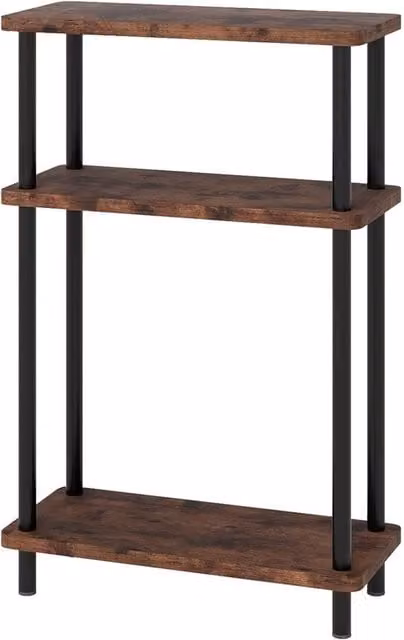 VOGREX 3 Tier Slim Side Table and Bedside Storage Stand in Brown – 1