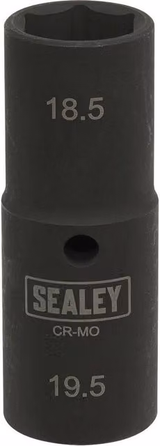 Loops Double Ended Deep Impact Socket Bit 18.5mm and 19.5mm with 1/2 inch Square Drive, 80mm Long