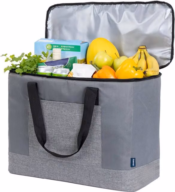 Fineway 60L Insulated Cooler Bag with Strap, Grey
