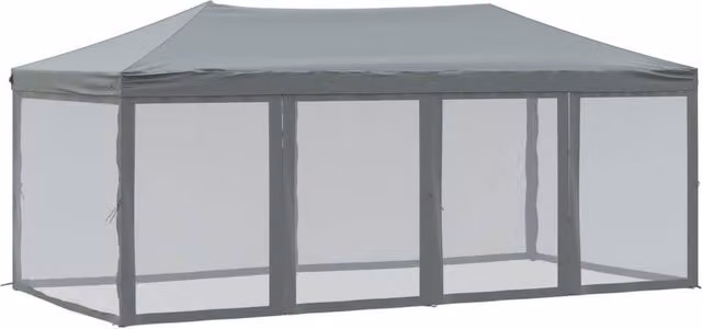 Berkfield Home Folding Party Tent with Sidewalls in Anthracite Grey, W/D/H: 6 x 3 x 2.44 m