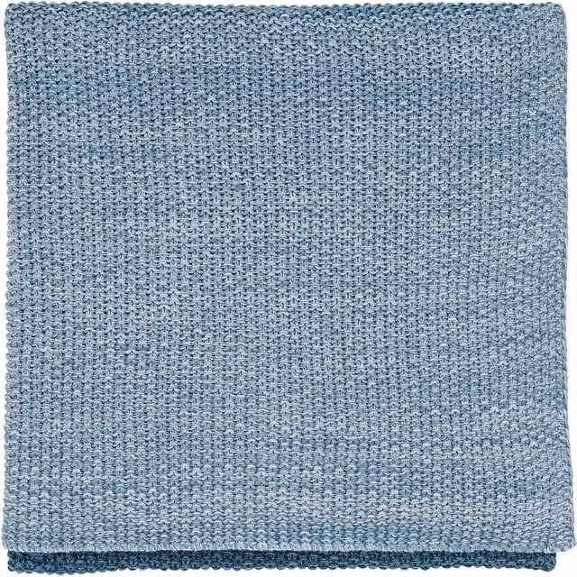 Murmur Flo Knitted Organic Cotton Throw in Ballintoy Blue