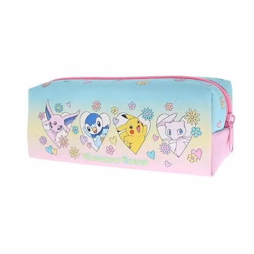Blueprint Collections Pokemon Pikachu and Eevee Zip-Up Pencil Pouch, Multicolour, W: 20 cm, D: 6.5 cm, H: 8 cm