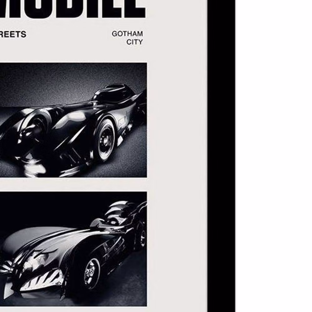 Batman 1989 Batmobile Framed Paper Poster in Black – 2