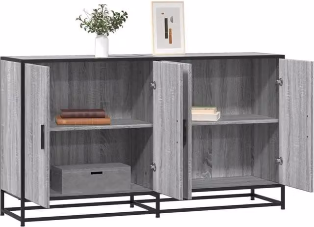 Berkfield Home Grey Sonoma Sideboard, W/D/H: 134 x 35 x 76 cm – 1