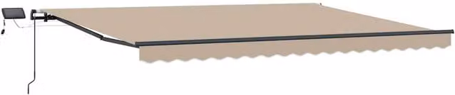Berkfield Home Manual Retractable Wall-Mounted Awning with LED, Beige, W: 400 cm, D: 300 cm – 1
