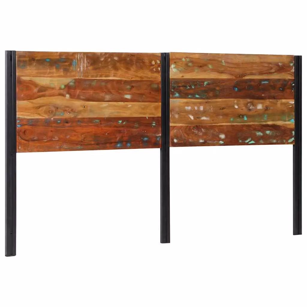 Berkfield Home Industrial Headboard in Brown Reclaimed Solid Wood and Iron, Width: 180 cm – 2