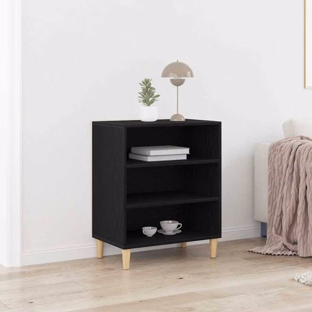 Berkfield Home Black Oak Sideboard, W/D/H: 57 x 35 x 70 cm – 2