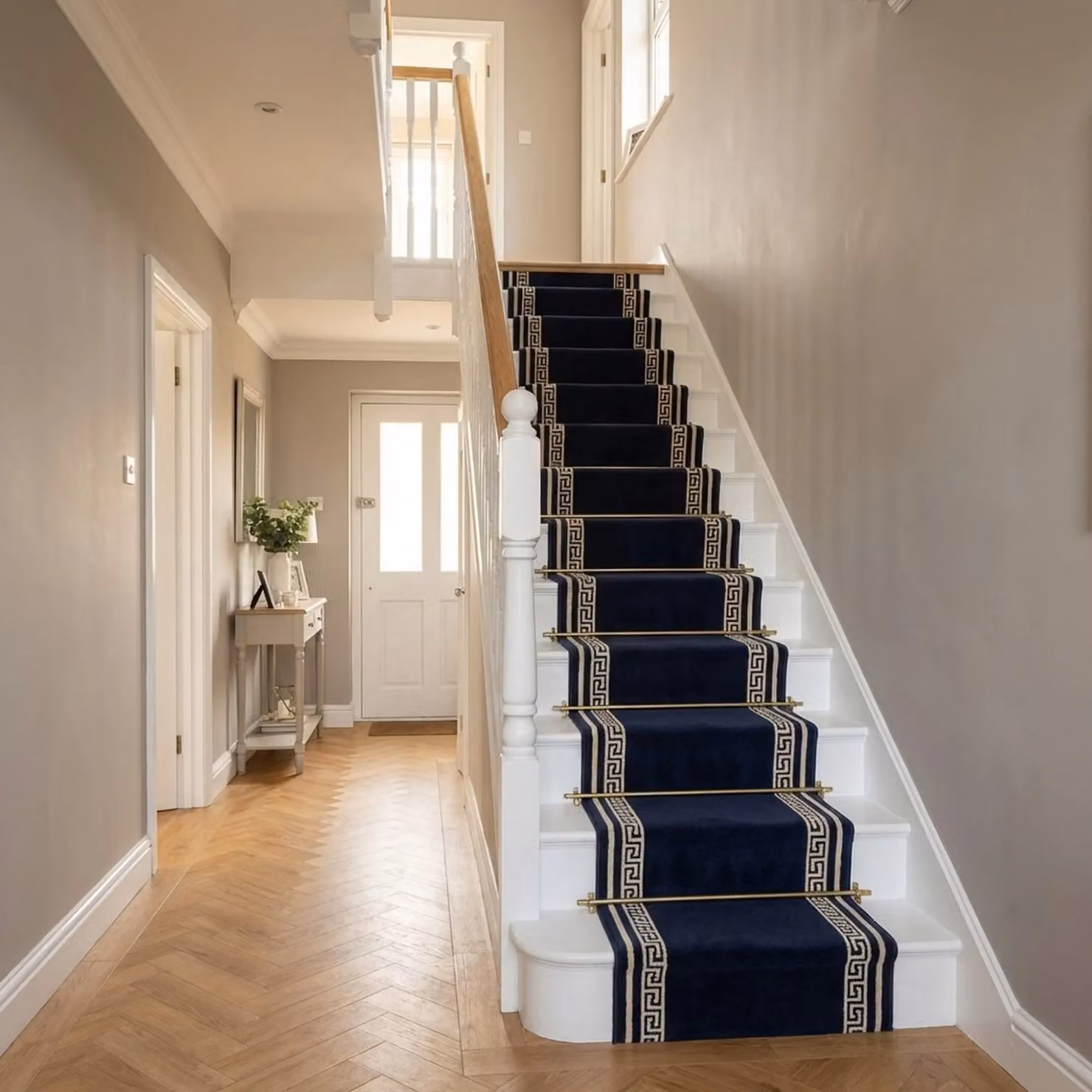 runrug Soft and Durable Stair Runner Carpet in Blue, W: 80 cm, L: 570 cm – 7