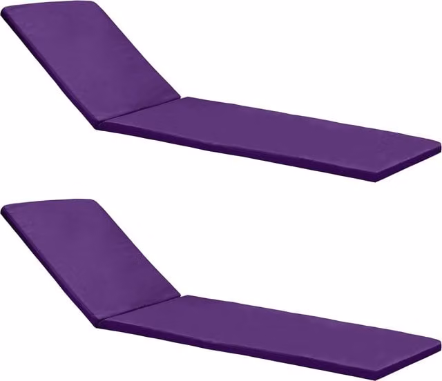 Gardenista Water Repellent Outdoor Sun Lounger Cushion, Purple, Set of 2