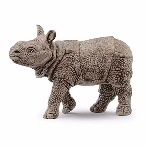 Schleich Wild Life Indian Rhinoceros Baby Toy Figurine, Grey – 1