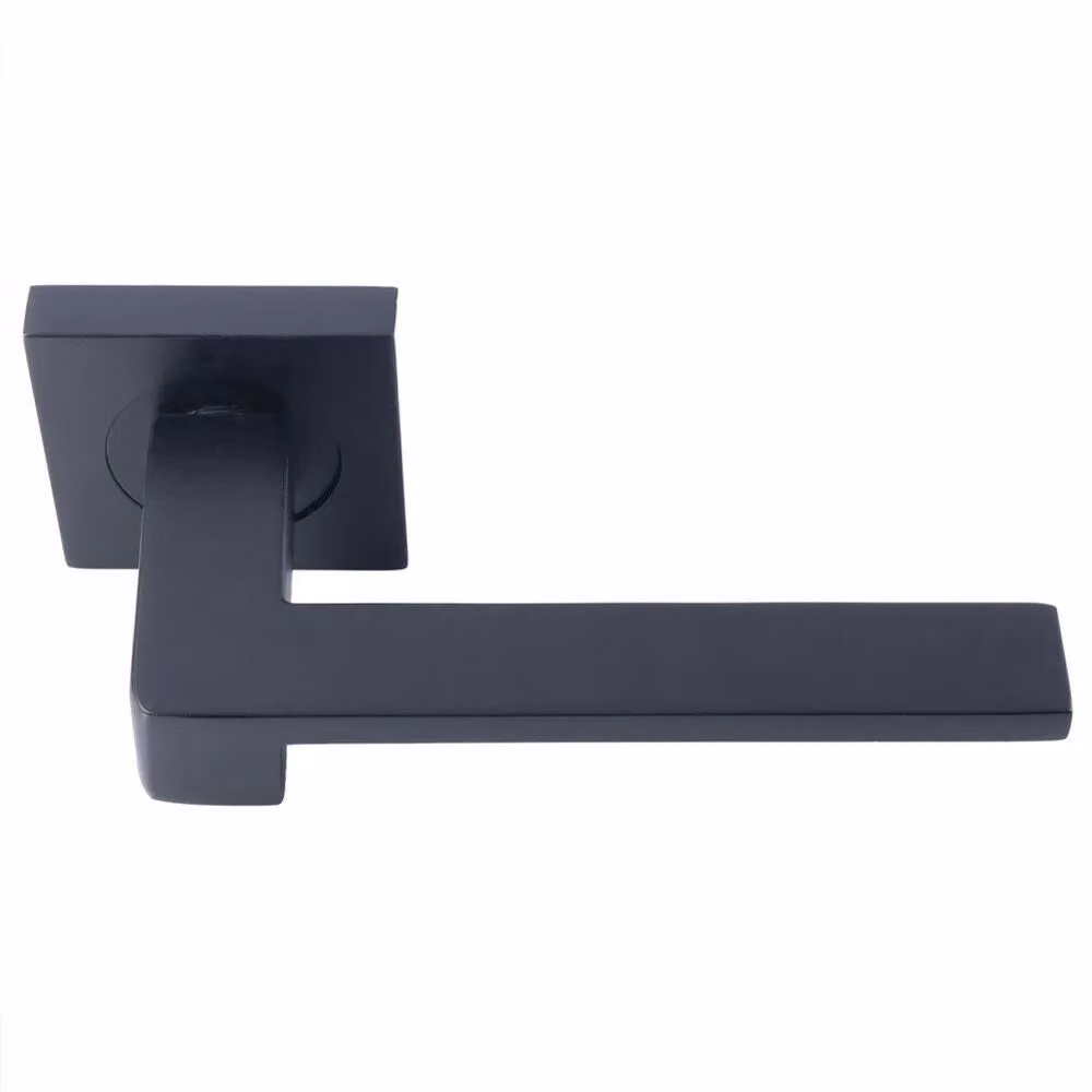 Loops 2x Pair Flat Squared Bar Handles with Square Rose in Matt Black with Concealed Fixings – 2