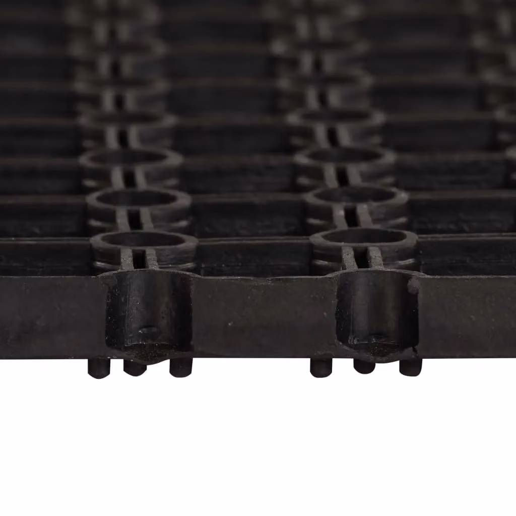 Berkfield Home Black Rubber Mat W/D: 80 x 120 cm – 2