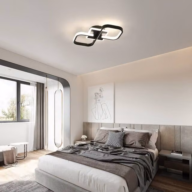 Pheashine Black Square LED Ceiling Light, 36W, W/D/H: 40.5 x 40.5 x 19.5 cm – 1