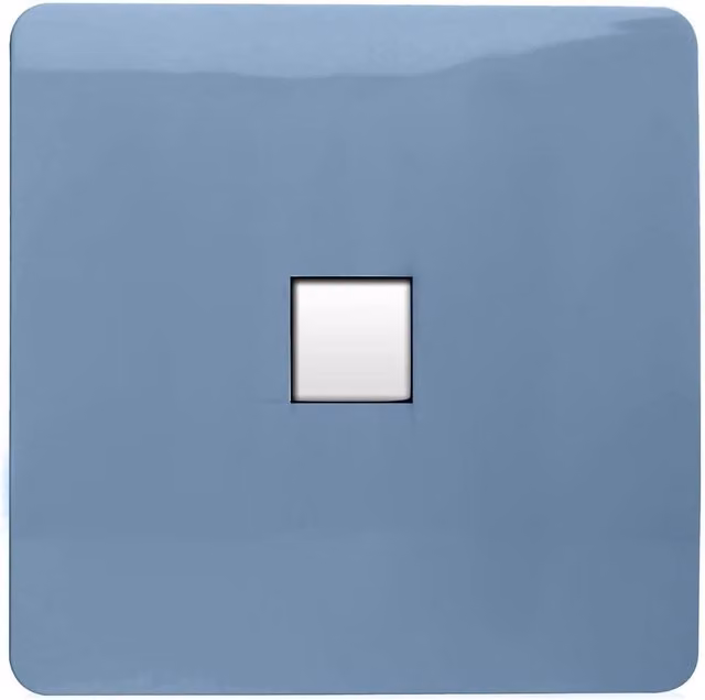 Trendi Switch 1 Gang Cat 3 Telephone Secondary Flush Socket - Sky Blue