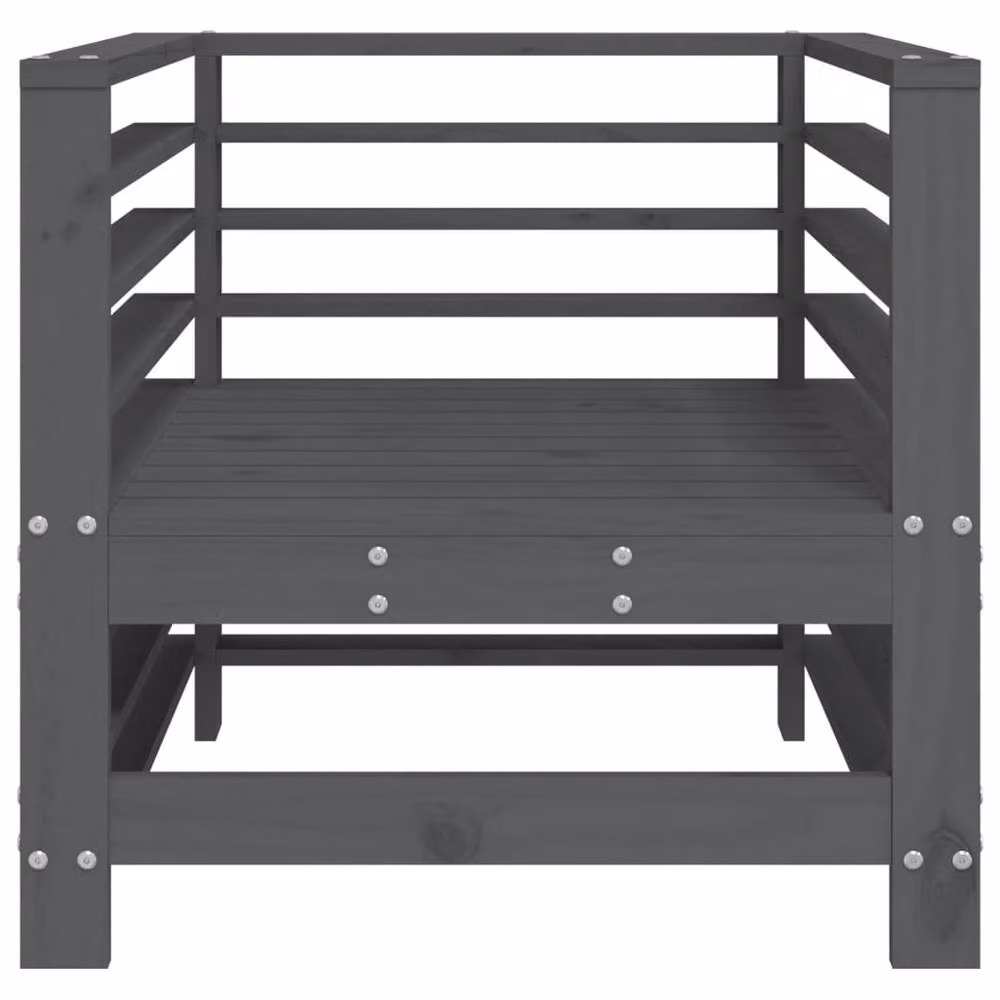 Berkfield Home Beautiful Garden Chairs, Set of 2, Grey Solid Pine Wood, W/D/H: 60.0 x 63.5 x 63.5 cm – 4