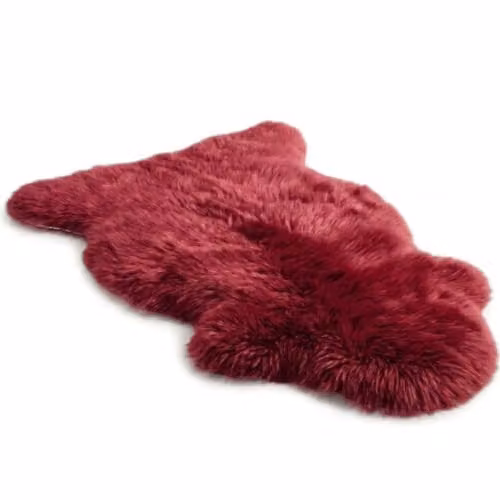Infinity Leather Genuine Sheepskin Wool Rug in Red Rose, W/D/H: 90 x 60 x 1 cm – 8