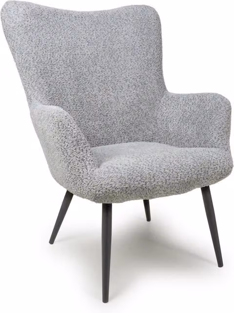 Shankar Modern Bouclé Armchair in Grey and Black