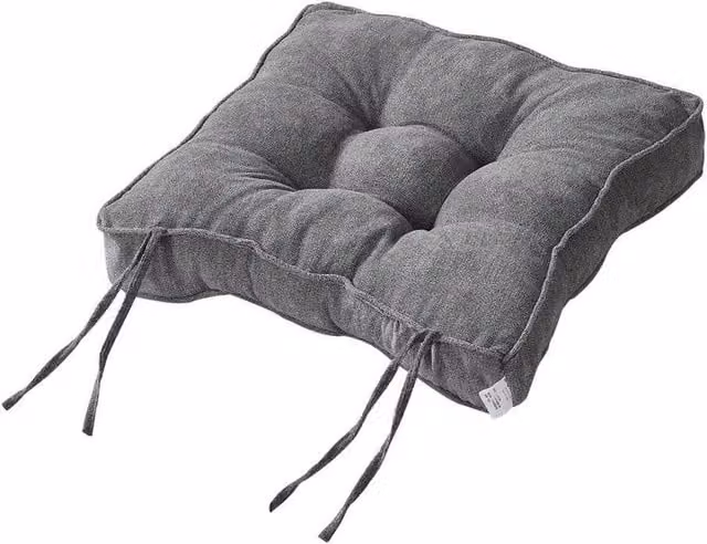 Kelvenix Grey Tie On Pillow Seat Pad for Dining Room or Garden, W: 100 cm, D: 190 cm, H: 10 cm – 1