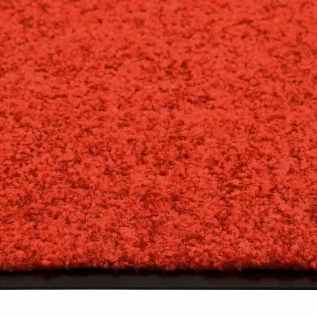 Berkfield Home Red and Black Washable Non-Slip Pliable Doormat, W/D/H: 150 x 90 x 0.9 cm