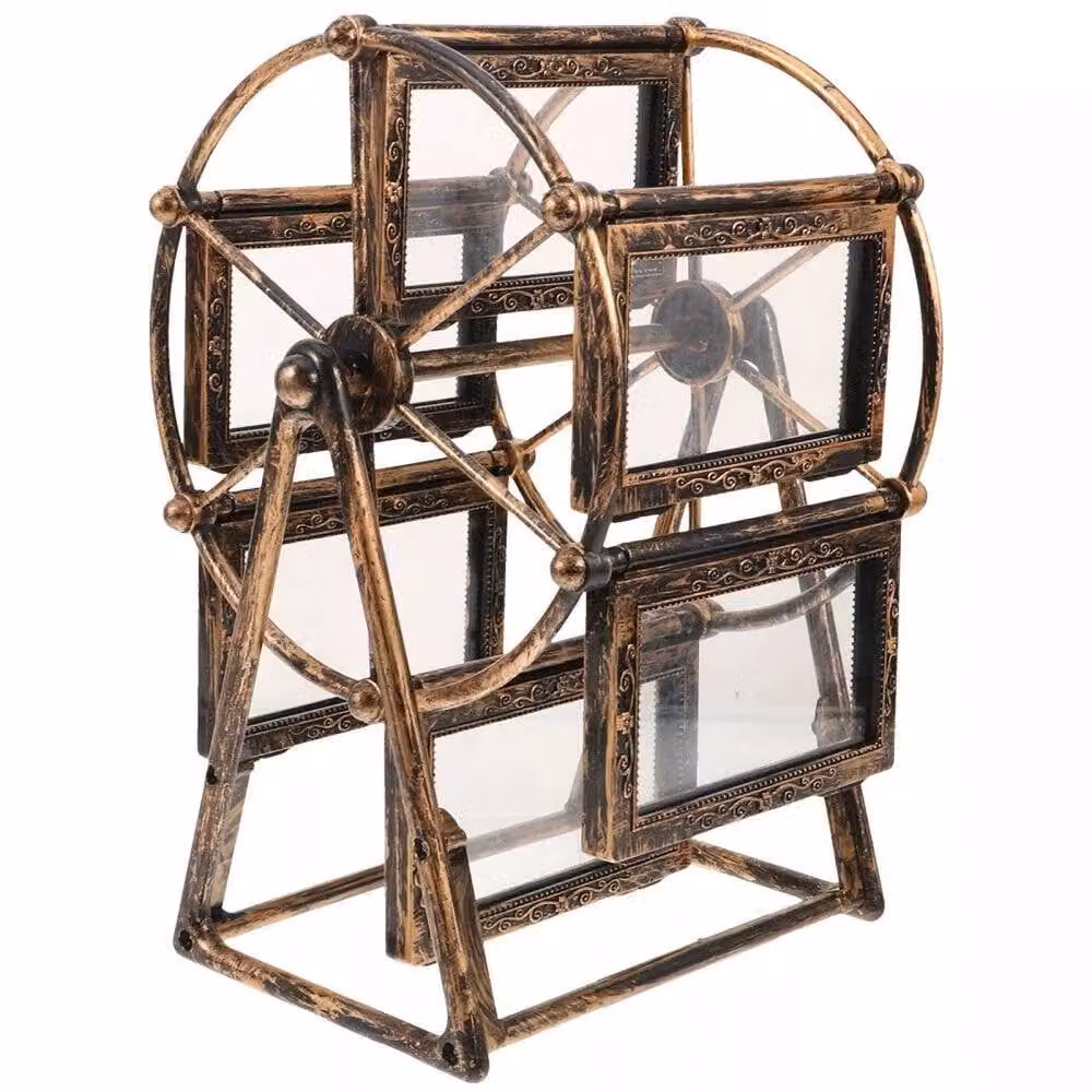 FORGEVIO Rotating Ferris Wheel Multi Photo Frame in Antique Bronze Brown – 4