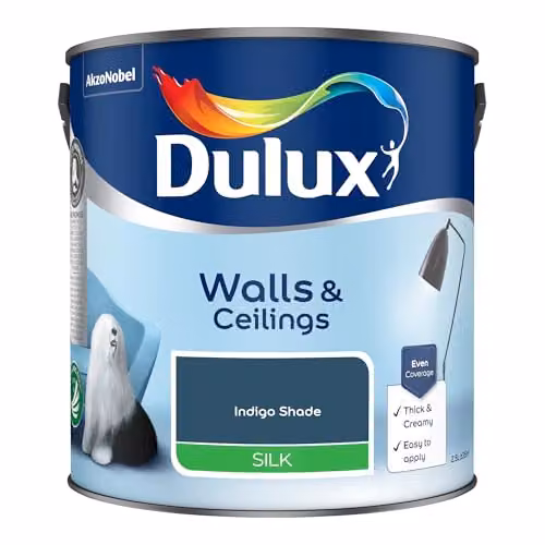 Dulux Silk Emulsion Water Based Dispersion Paint in Blue, 2.5l – 3