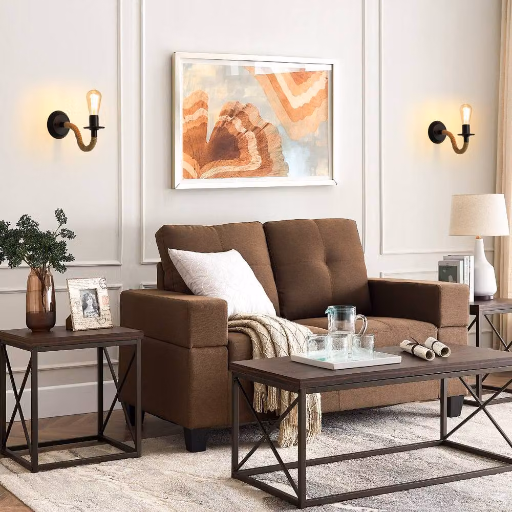 Pheashine Retro Black Metal Wall Lamp 2-Pack with Hemp Rope and E27 Fitting – 4